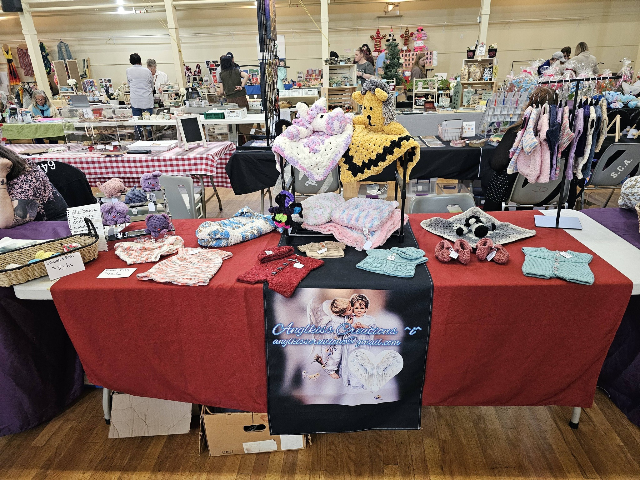 Handmade and print items at a market